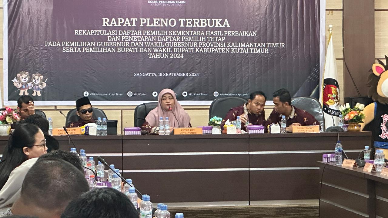 Hari Ini KPU Kutim Rapat Pleno, Bahas Rekapitulasi DPSHP dan DPT pada Pilkada 2024