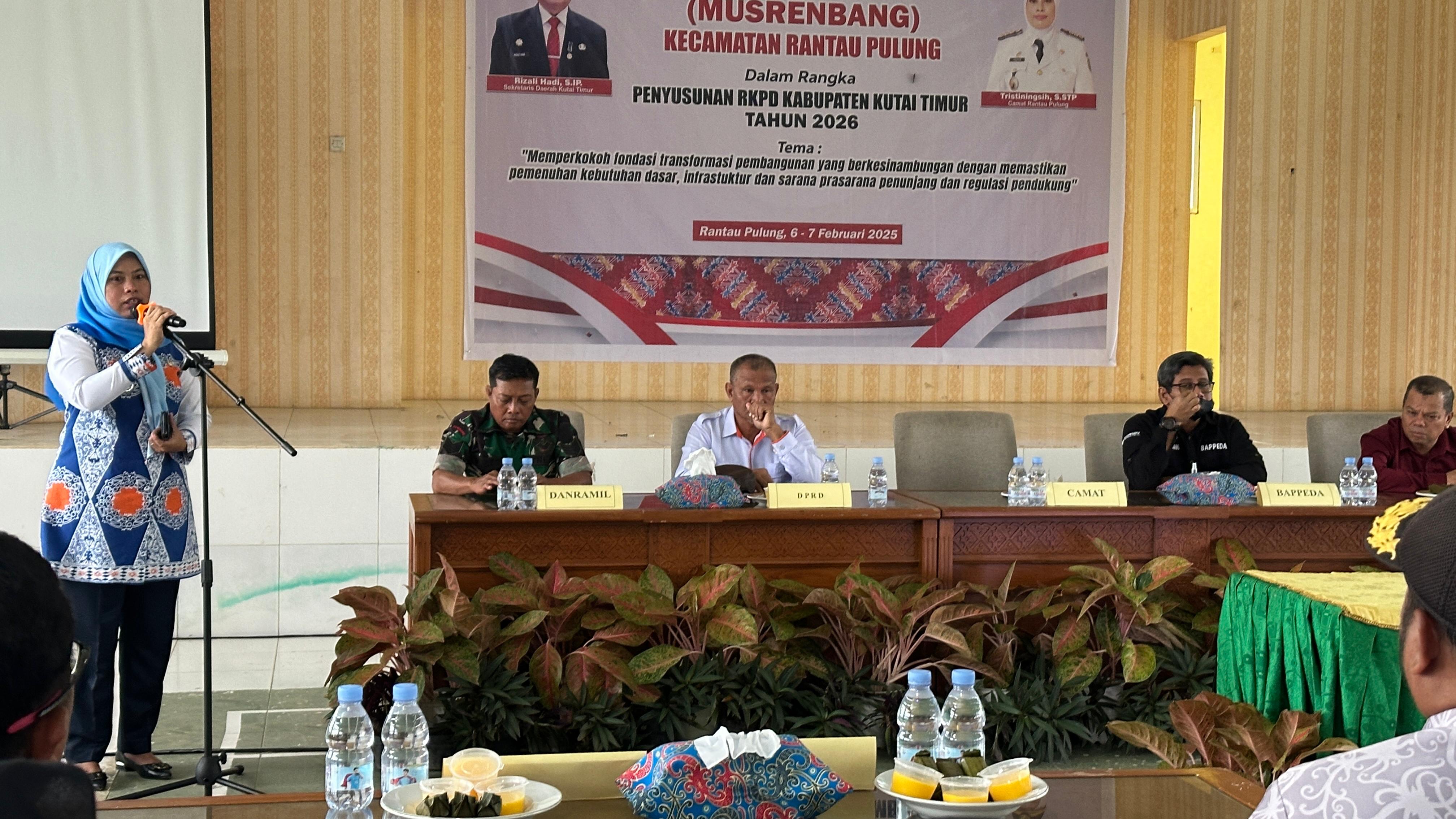 Camat Rantau Pulung Tegaskan, Perencanaan Pembangunan Daerah Perlu Singkron Dengan Program Pemerintah Pusat
