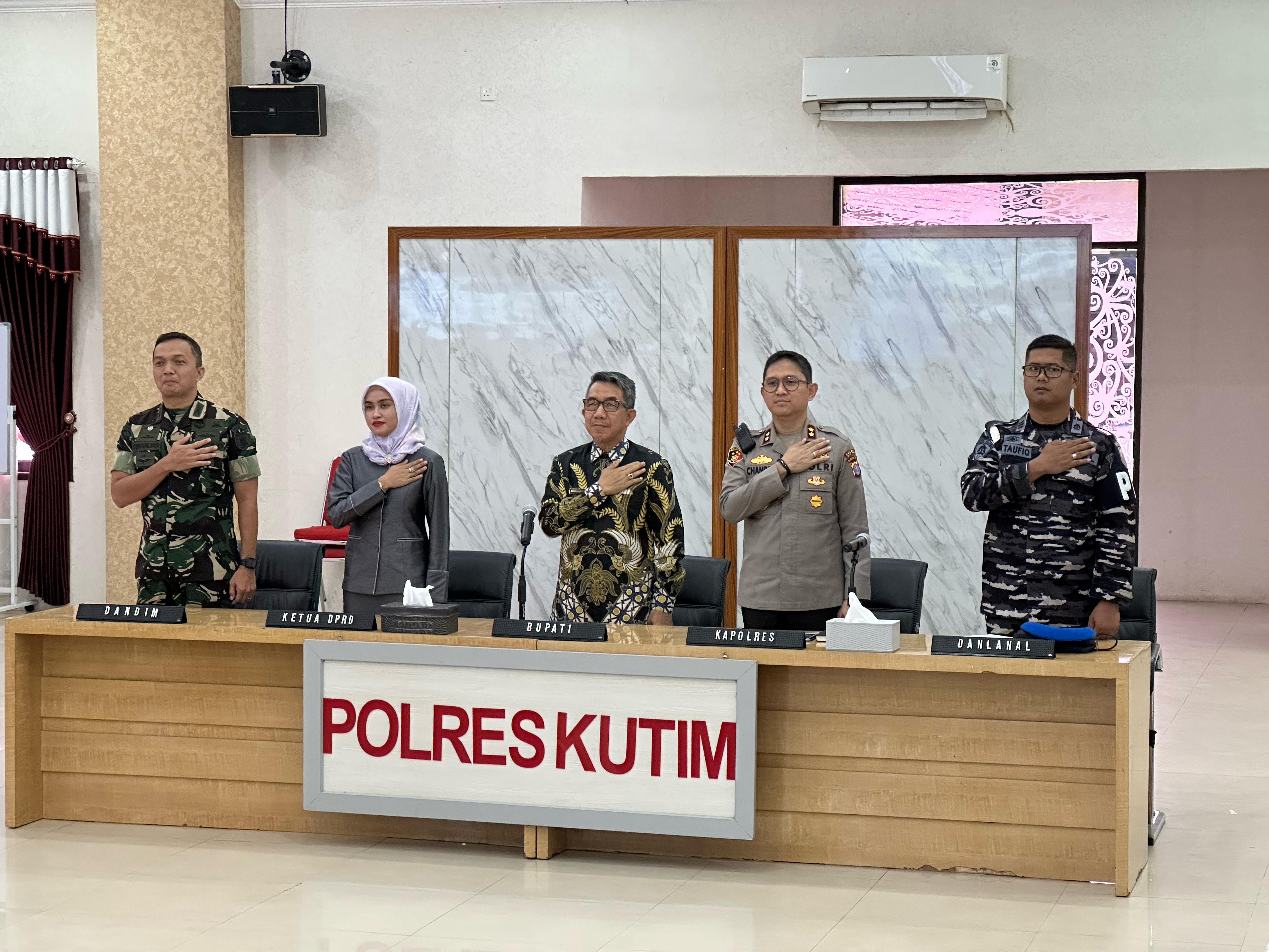 Polres Kutai Timur Ikuti Rakor Lintas Sektoral Kesiapan Pengamanan Idul Fitri 1446 H