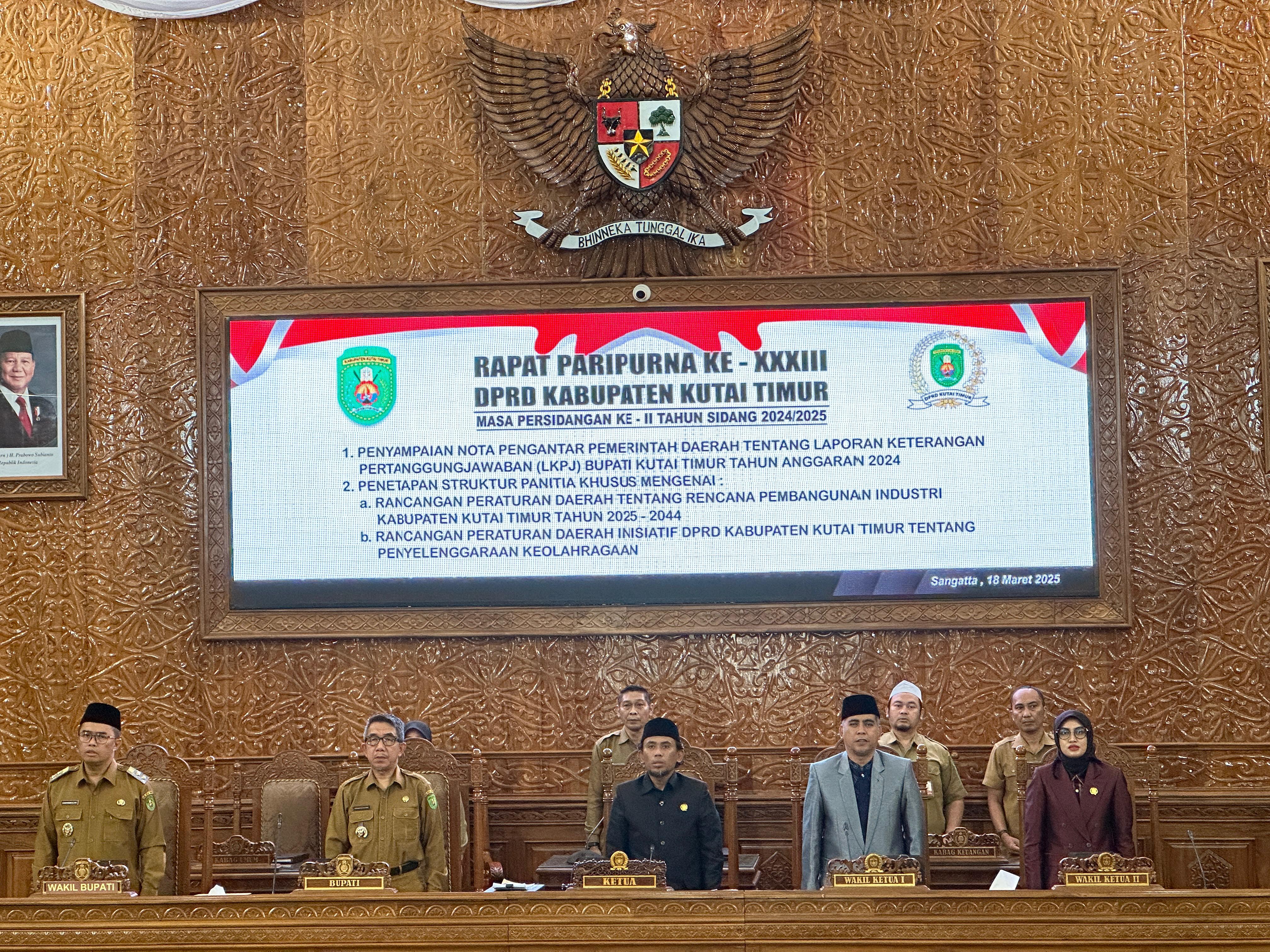 Sampaikan Nota Pengantar LKPJ Tahun Anggaran 2024, Bupati Ardiansyah sebut Capaian Kinerja Pemkab Kutim 2024 dalam Mewujudkan Kelima  Misi RPJMD Capai 92,53 Persen