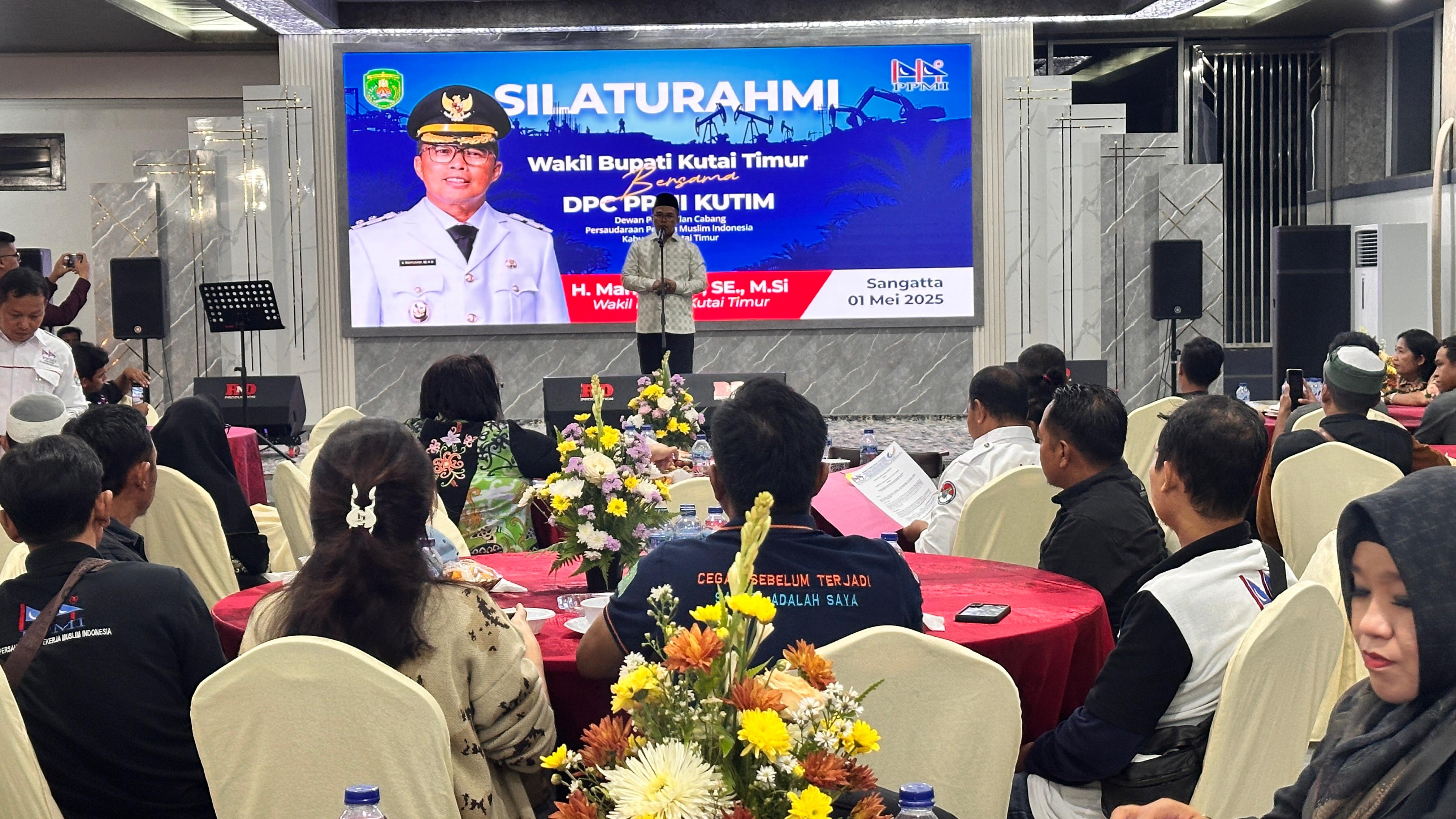 Silaturahmi dengan PMMI Kutim, Wabup Mahyunadi sebut Pemerintah Daerah Berkomitmen Terus Menjaga Keharmonisan Hubungan dengan Para Pekerja