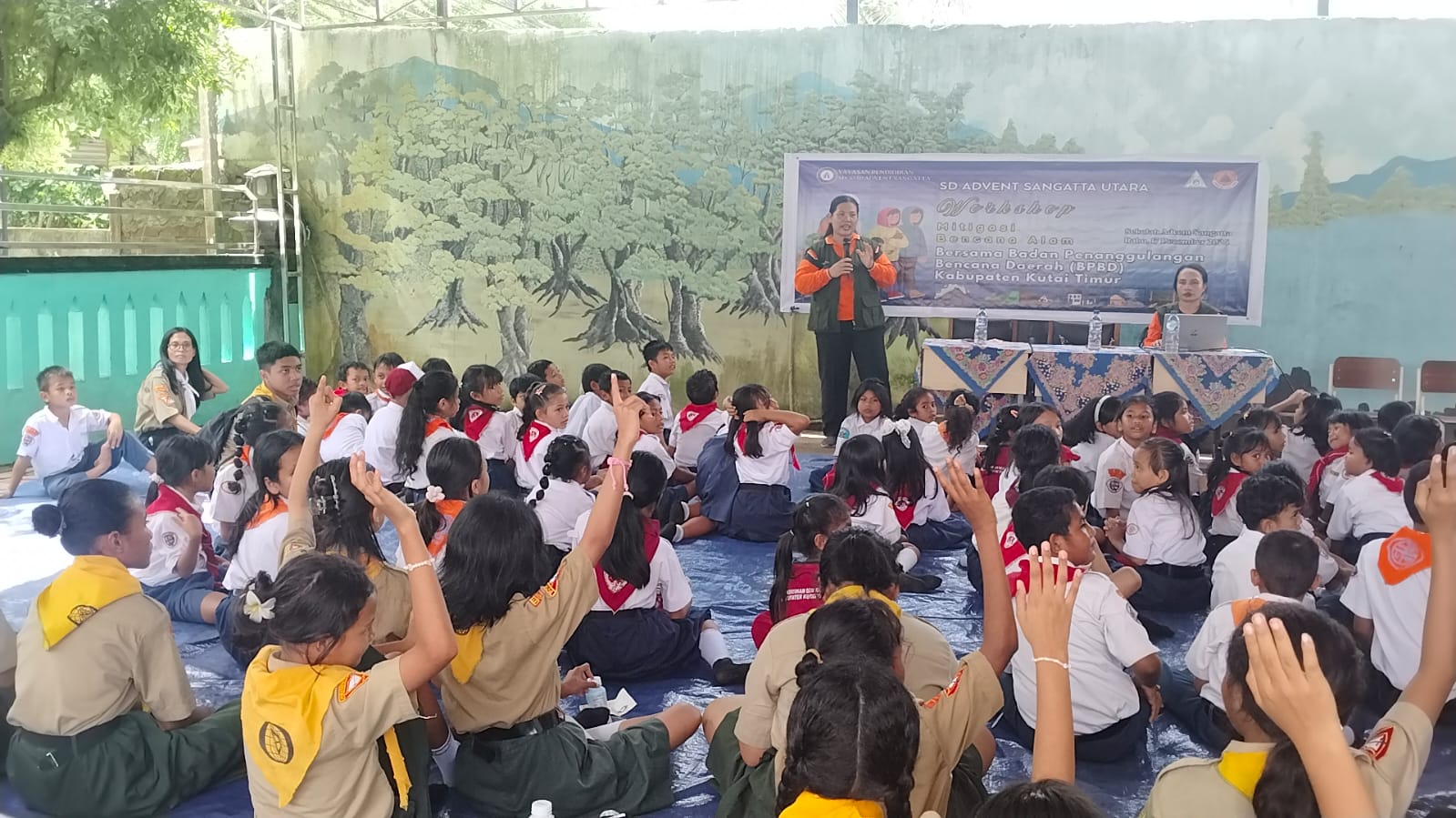 BPBD Kutim Sosialisasikan Mitigasi Banjir di SD dan SMP Advent Sangatta Utara