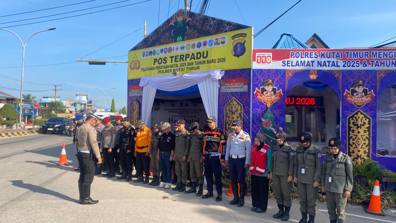 Sinergitas Tanpa Batas, Personel Gabungan Perketat Pengamanan di Pos Terpadu Ops Lilin Mahakam 2025 Kutim