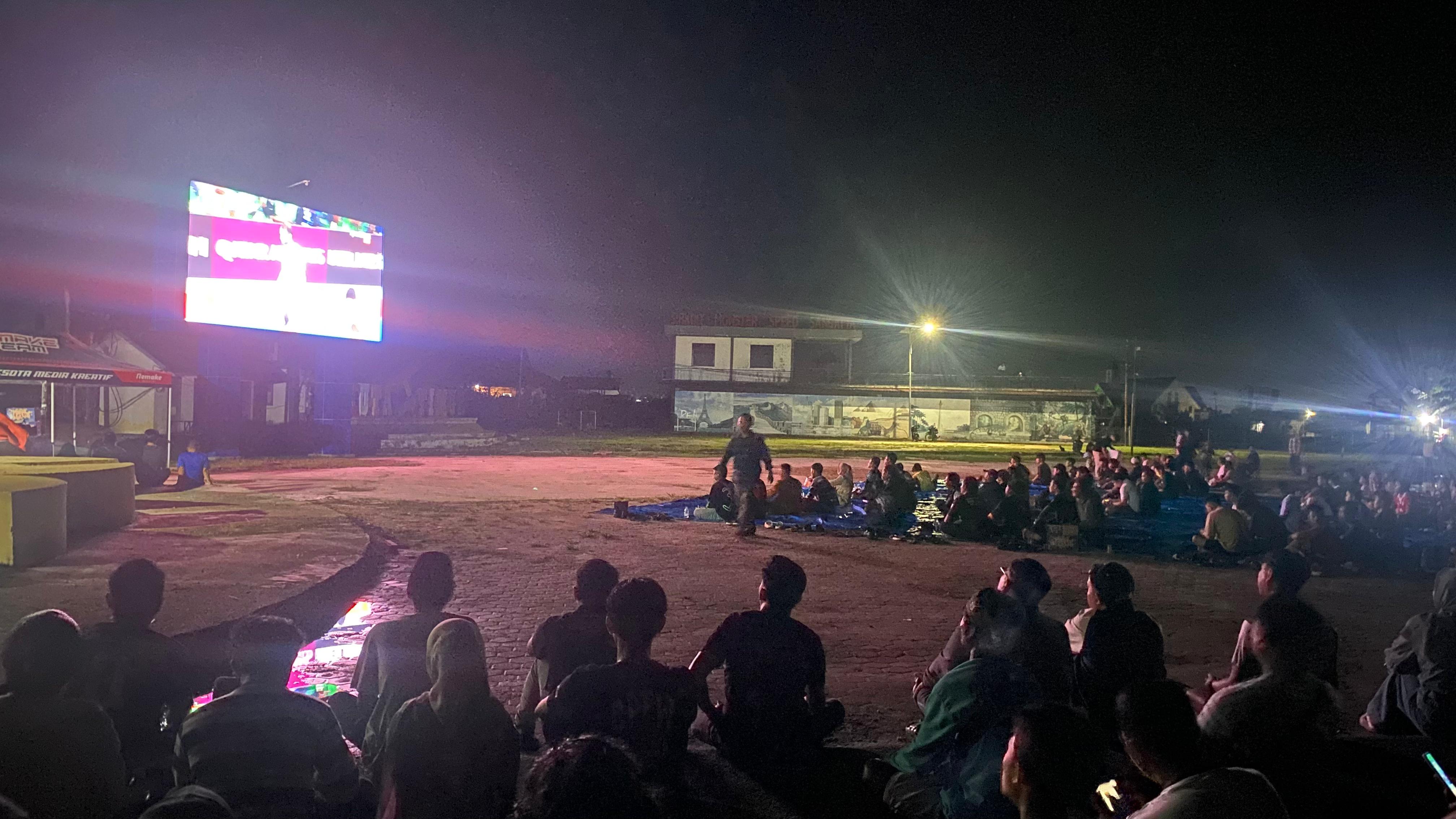 Nobar Final AFC Futsal 2026, Warga Sangatta Tunjukkan Solidaritas untuk Korban Banjir